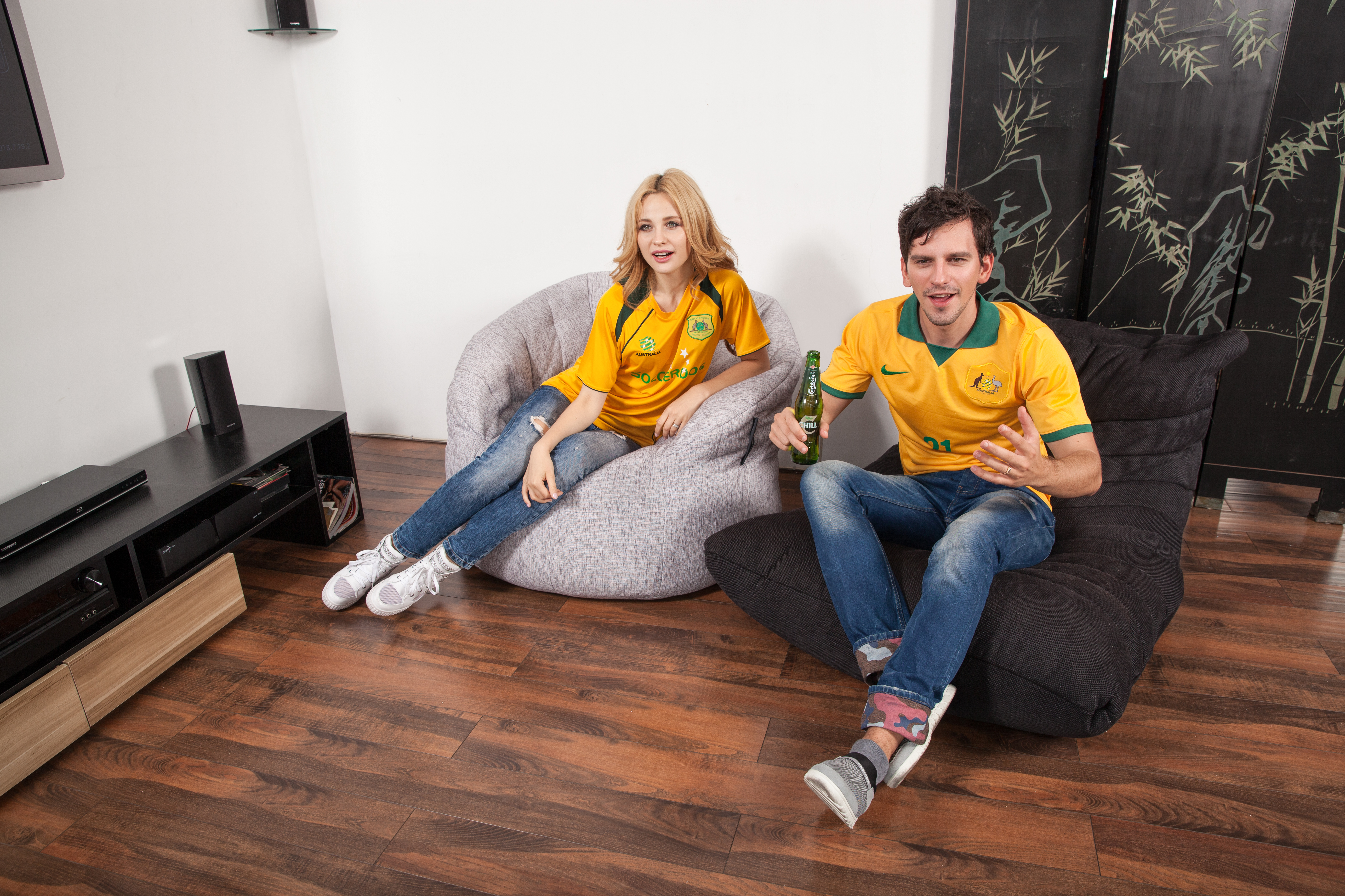 Socceroos v Chile - watched on Ambient Lounge designer bean bags